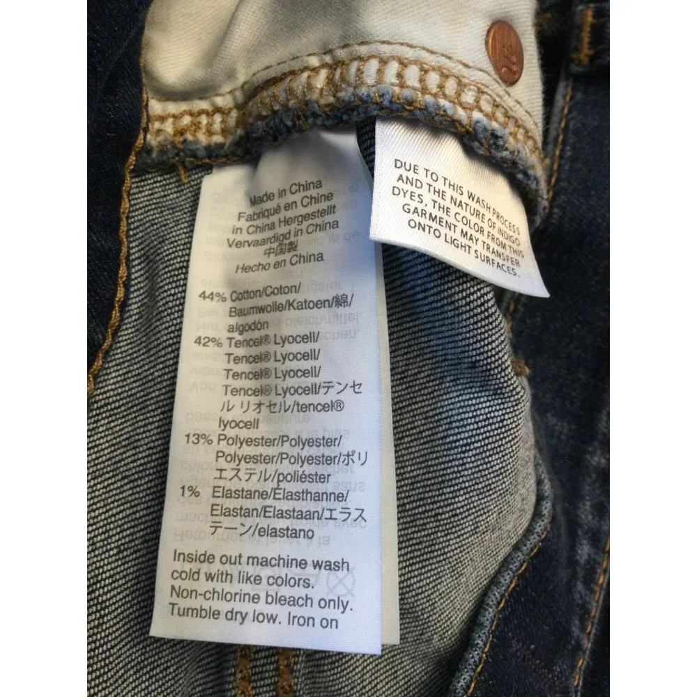 Madewell Women's High-Rise Denim Shorts Cut-Off Cuffed Hem Pockets Size 28